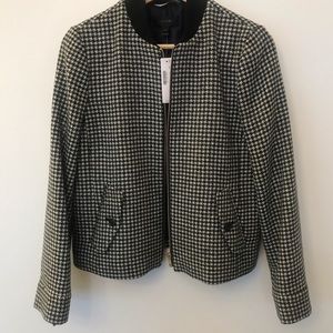 Jcrew houndstooth bomber jacket NWT small